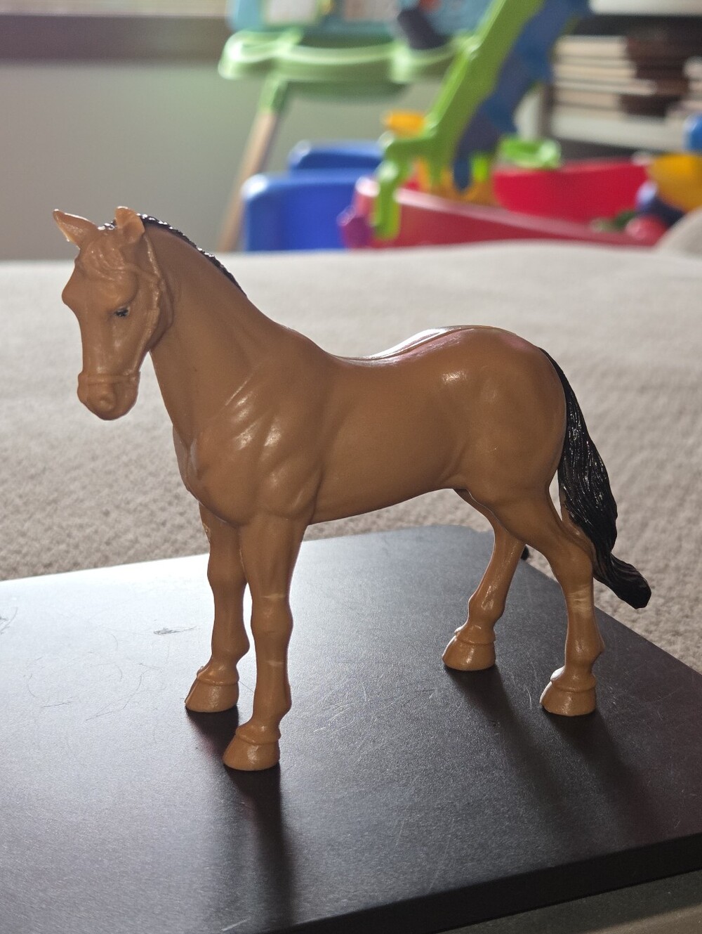 Vintage New Ray Brown Black Horse 4" Toy Horse Figurine  Plastic
